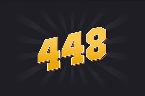 Numero 448 Alfabeto Dei Caratteri Vettoriali Numero Giallo 448 Con — Vettoriale Stock