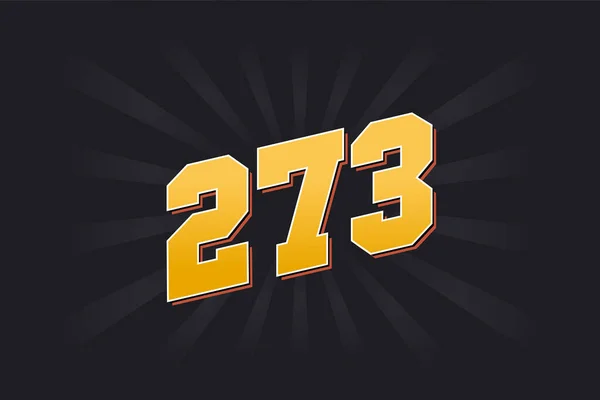 Номер 273 Векторний Шрифт Жовтий Номер 273 Чорним Тлом — стоковий вектор
