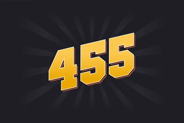 455号矢量字母表 黄色455数字 黑色背景 — 图库矢量图片
