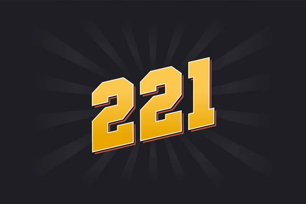 221 알파벳 221 번호검은 — 스톡 벡터
