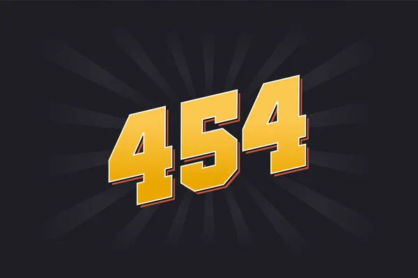 454号矢量字母表黄色454数字 黑色背景 — 图库矢量图片