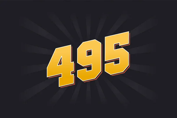 495号矢量字母表 黄色495数字 黑色背景 — 图库矢量图片