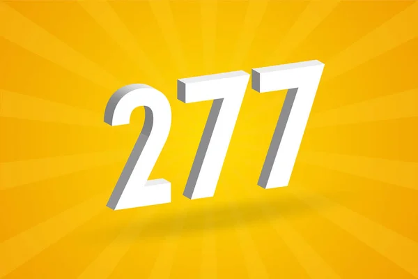 277 Alfabeto Dei Caratteri Numerici Bianco Numero 277 Con Sfondo — Vettoriale Stock