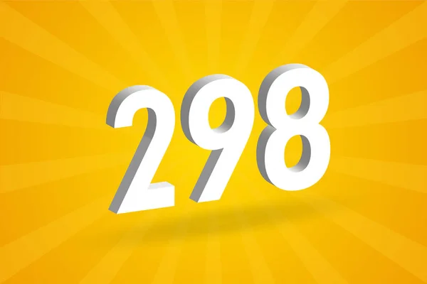 298 Αλφάβητο Γραμματοσειράς Αριθμό Λευκό Αριθμός 298 Κίτρινο Φόντο — Διανυσματικό Αρχείο