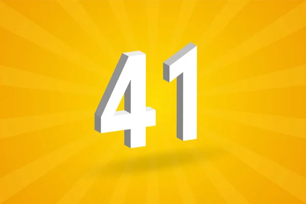 Abeceda Číslem 3D41 Bílé Číslo Žlutým Pozadím — Stockový vektor