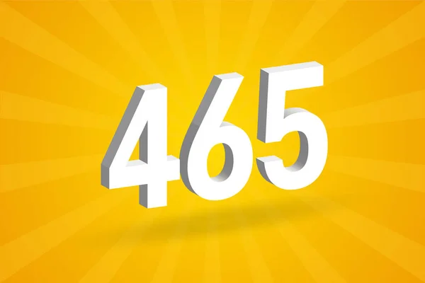 465 Alfabeto Dei Caratteri Numerici Bianco Numero 465 Con Sfondo — Vettoriale Stock