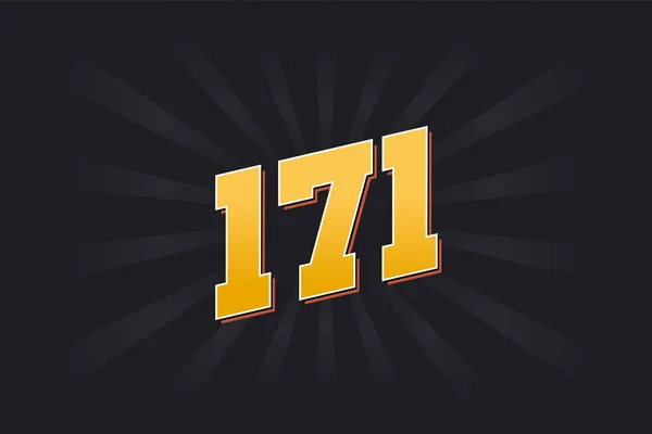 171のベクトルフォントアルファベット 黒を基調とした黄色171番 — ストックベクタ