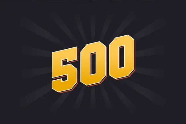 Número 500 Vector Fuente Alfabeto Número Amarillo 500 Con Fondo — Vector de stock