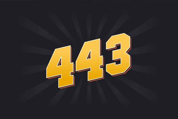 443号矢量字母表 黑色背景的黄色443数字 — 图库矢量图片