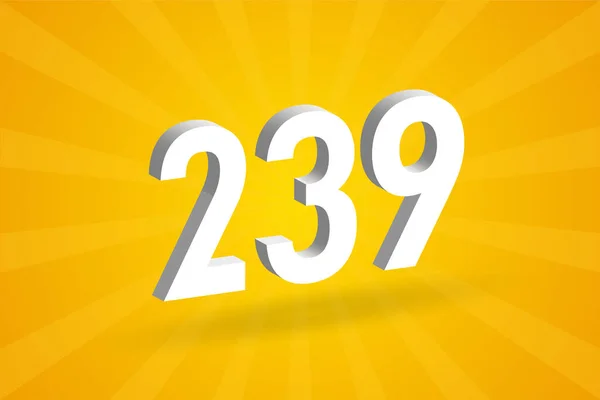239 Αλφάβητο Γραμματοσειράς Λευκό Αριθμός 239 Κίτρινο Φόντο — Διανυσματικό Αρχείο