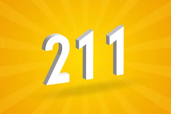 211 알파벳 211 번호노란 — 스톡 벡터