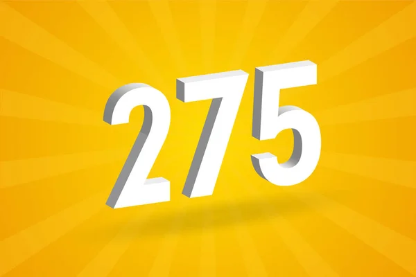 275 Alfabeto Dei Caratteri Numerici Bianco Numero 275 Con Sfondo — Vettoriale Stock