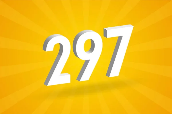 297 Ziffernschrift Alphabet Weiße Zahl 297 Mit Gelbem Hintergrund — Stockvektor