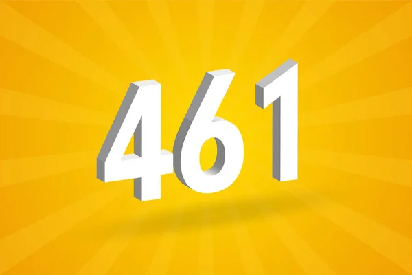 461 Numer Czcionki Alfabetu Biały Numer 461 Żółtym Tłem — Wektor stockowy