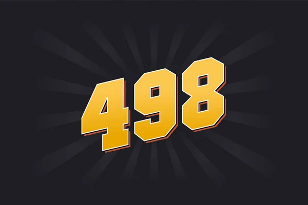 498号矢量字母表 黄色498数字 黑色背景 — 图库矢量图片