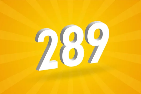 289 Αλφάβητο Αριθμών Λευκό Αριθμός 289 Κίτρινο Φόντο — Διανυσματικό Αρχείο