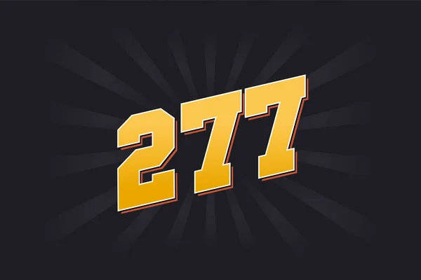 Número 277 Vector Fuente Alfabeto Número Amarillo 277 Con Fondo — Archivo Imágenes Vectoriales