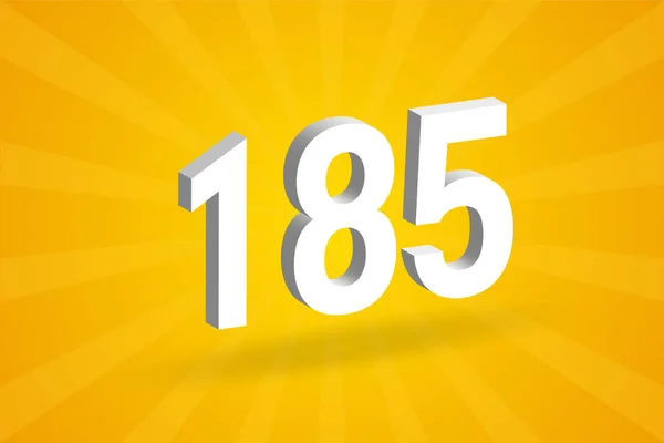 185数字字母表 黄色背景的白色3D 185号 — 图库矢量图片
