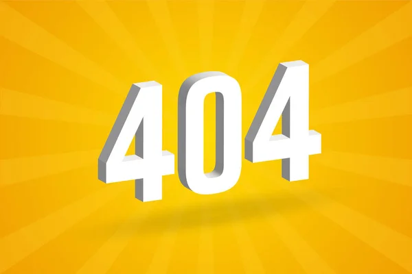 404 Cijferlettertype Alfabet Wit Nummer 404 Met Gele Achtergrond — Stockvector