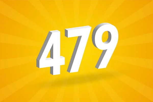 479 Alfabeto Dei Caratteri Numerici Bianco Numero 479 Con Sfondo — Vettoriale Stock