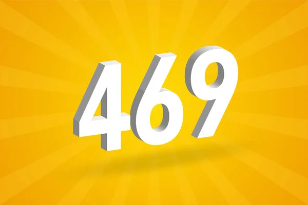 469 Numer Czcionki Alfabetu Biały Numer 469 Żółtym Tłem — Wektor stockowy