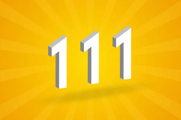 Alfabeto Caratteri Con Numeri 111 Bianco Numero 111 Con Sfondo — Vettoriale Stock