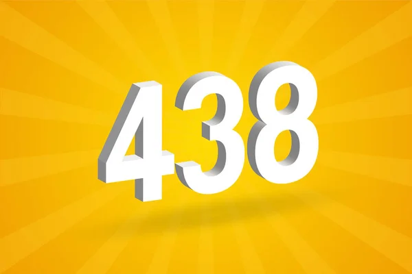 438 Numara Yazı Tipi Alfabesi Beyaz Numara 438 Sarı Arka — Stok Vektör