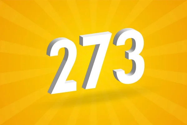 273 Cijferlettertype Alfabet Wit Nummer 273 Met Gele Achtergrond — Stockvector