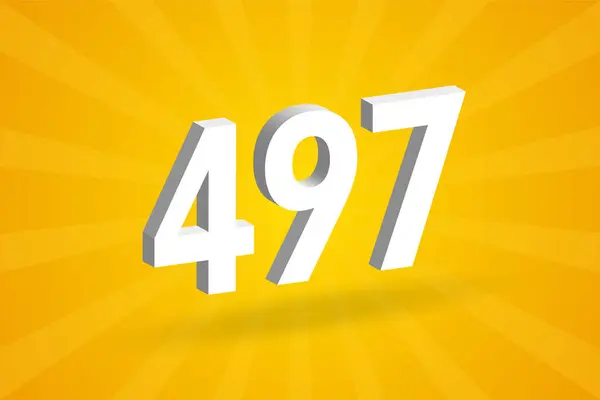 497 Alfabeto Dei Caratteri Numerici Bianco Numero 497 Con Sfondo — Vettoriale Stock