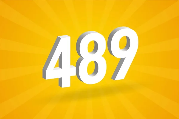 489 Ziffernschrift Alphabet Weiße Zahl 489 Mit Gelbem Hintergrund — Stockvektor