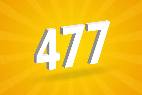 477 Alfabeto Dei Caratteri Numerici Bianco Numero 477 Con Sfondo — Vettoriale Stock