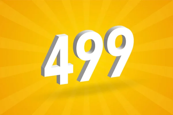 499 Numer Czcionki Alfabetu Biały Numer 499 Żółtym Tłem Ilustracje Stockowe bez tantiem