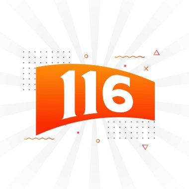 116 numara vektör yazı tipi alfabesi. 116 numara dekoratif element stok vektörü