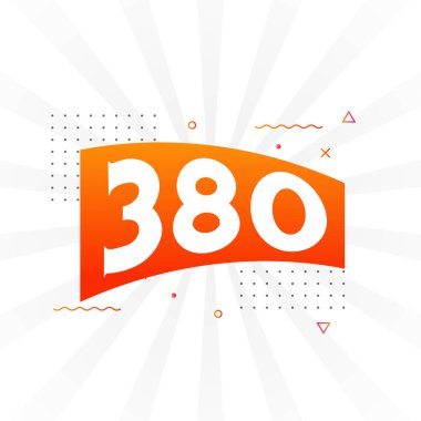 380 numara vektör yazı tipi alfabesi. 380 numara dekoratif element stok vektörü