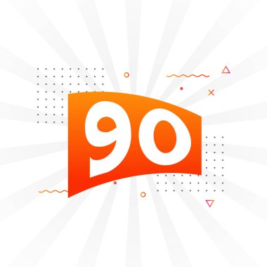 90 sayı vektör yazı tipi alfabesi. Dekoratif element stok vektörü ile 90 numara