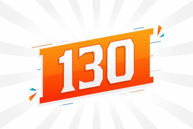 130 numara vektör yazı tipi alfabesi. 130 numara dekoratif element stok vektörü