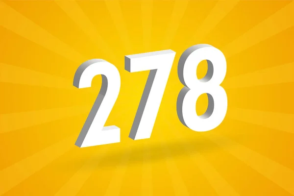 278 Ziffernschrift Alphabet Weiße Zahl 278 Mit Gelbem Hintergrund — Stockvektor