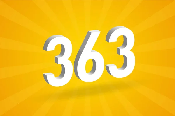 363 Nummer Typsnitt Alfabetet Vit Nummer 363 Med Gul Bakgrund — Stock vektor