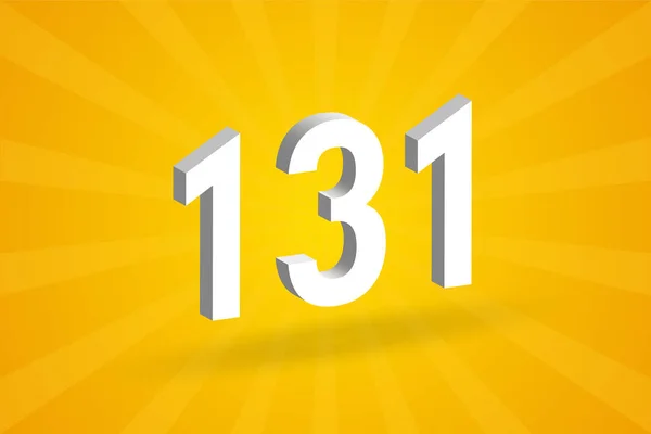 131 Nummer Typsnitt Alfabetet Vit Nummer 131 Med Gul Bakgrund — Stock vektor