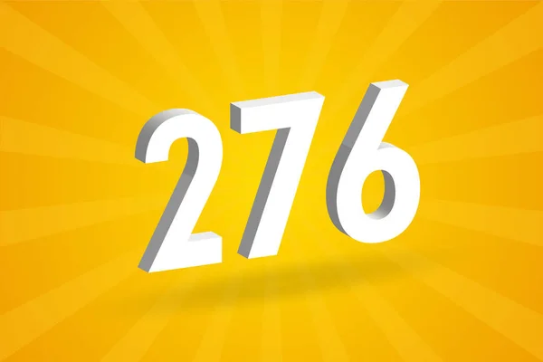 Alphabet Police 276 Number Blanc Numéro 276 Avec Fond Jaune — Image vectorielle