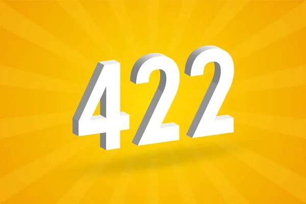 Abeceda Číslem 3D422 Bílé Číslo 422 Žlutým Pozadím — Stockový vektor
