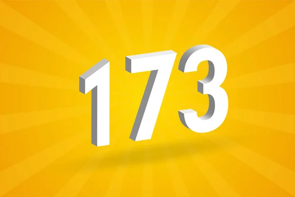 173 Nummer Typsnitt Alfabetet Vit Nummer 173 Med Gul Bakgrund — Stock vektor