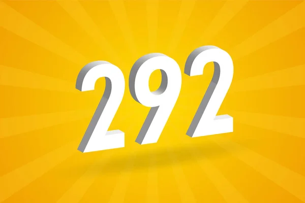 Alfabeto Fuente 292 Número Blanco Número 292 Con Fondo Amarillo — Vector de stock
