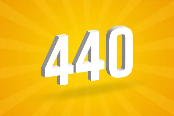 440 Alfabeto Dei Caratteri Numerici Bianco Numero 440 Con Sfondo — Vettoriale Stock