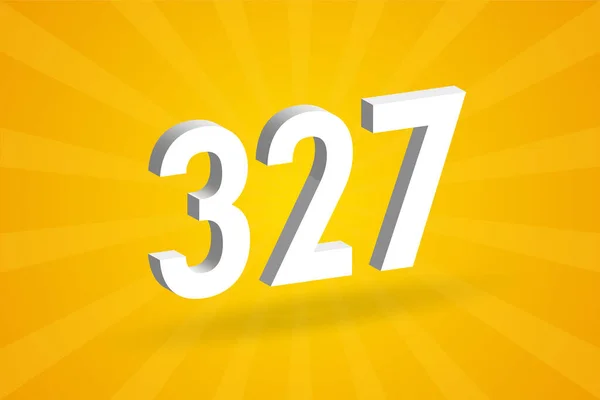 Abeceda Číslem 3D327 Bílé Číslo 327 Žlutým Pozadím — Stockový vektor