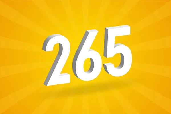 265 Νούμερο Αλφάβητο Γραμματοσειράς Λευκό Αριθμός 265 Κίτρινο Φόντο — Διανυσματικό Αρχείο