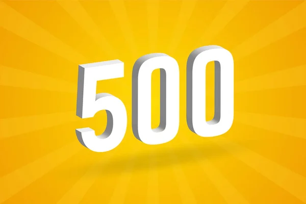 500 Ziffernschrift Alphabet Weiße Zahl 500 Mit Gelbem Hintergrund — Stockvektor