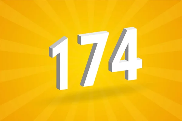 174 알파벳 Number 174 Yellow Background — 스톡 벡터