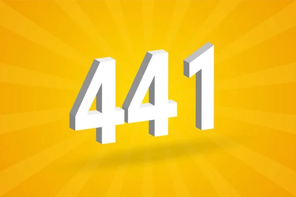 441 Numer Czcionki Alfabetu Biały Numer 441 Żółtym Tłem — Wektor stockowy