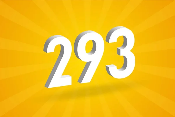 293 Числовий Шрифт Білий Номер 293 Жовтим Тлом — стоковий вектор